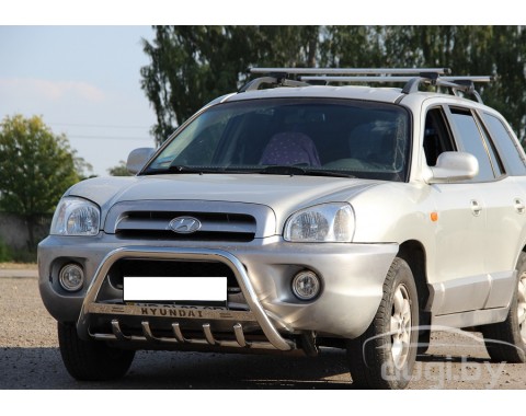 Кенгурятник с надписью "HYUNDAI" для Santa Fe.